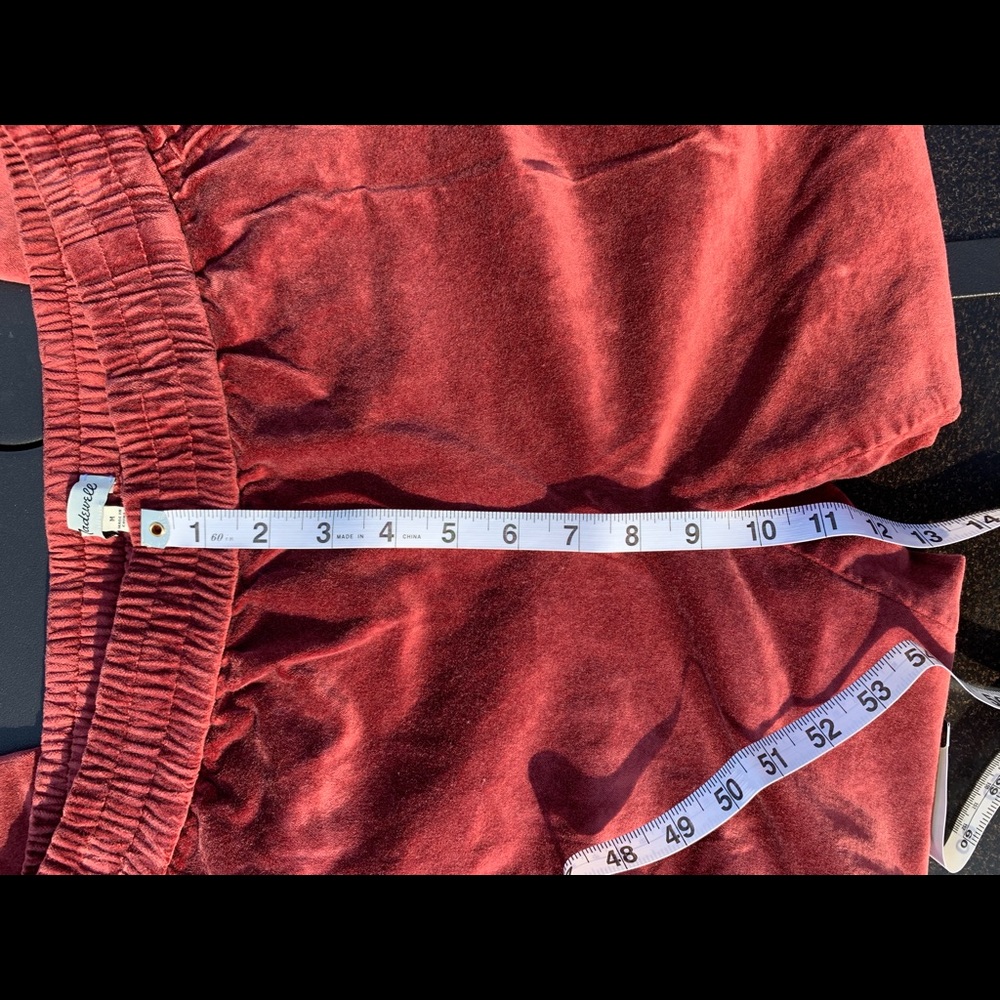 NWOT Beautiful Madewell Velvet Track Pants - Picture 5 of 8